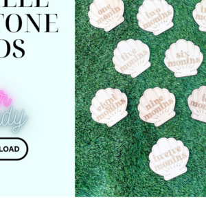 Intra απο ξύλο plywood 3mm-4mm πάχος – Seashell Baby Milestone Cards Cut Laser Δίασταση  20x20 cm INTRAFABR-115290463