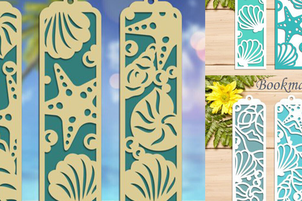 Intra απο ξύλο plywood 3mm-4mm πάχος – Σελιδοδείκτες Seashell, Summer Layered Δίασταση  20x20 cm INTRAFABR-116466178