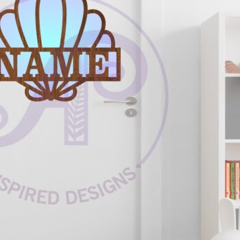 Intra απο ξύλο plywood 3mm-4mm πάχος – Σημάδι ονόματος Seashell Δίασταση  20x20 cm INTRAFABR-98824636 - Image 3