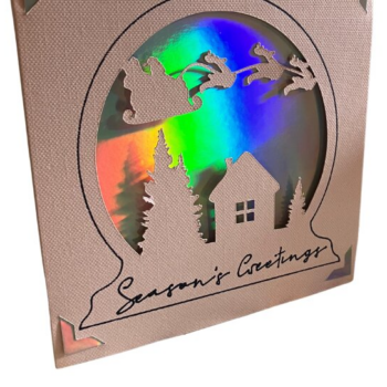 Intra απο ξύλο plywood 3mm-4mm πάχος – Χαιρετισμοί σεζόν Snow Globe Card Δίασταση  20x20 cm INTRAFABR-77340995 - Image 2