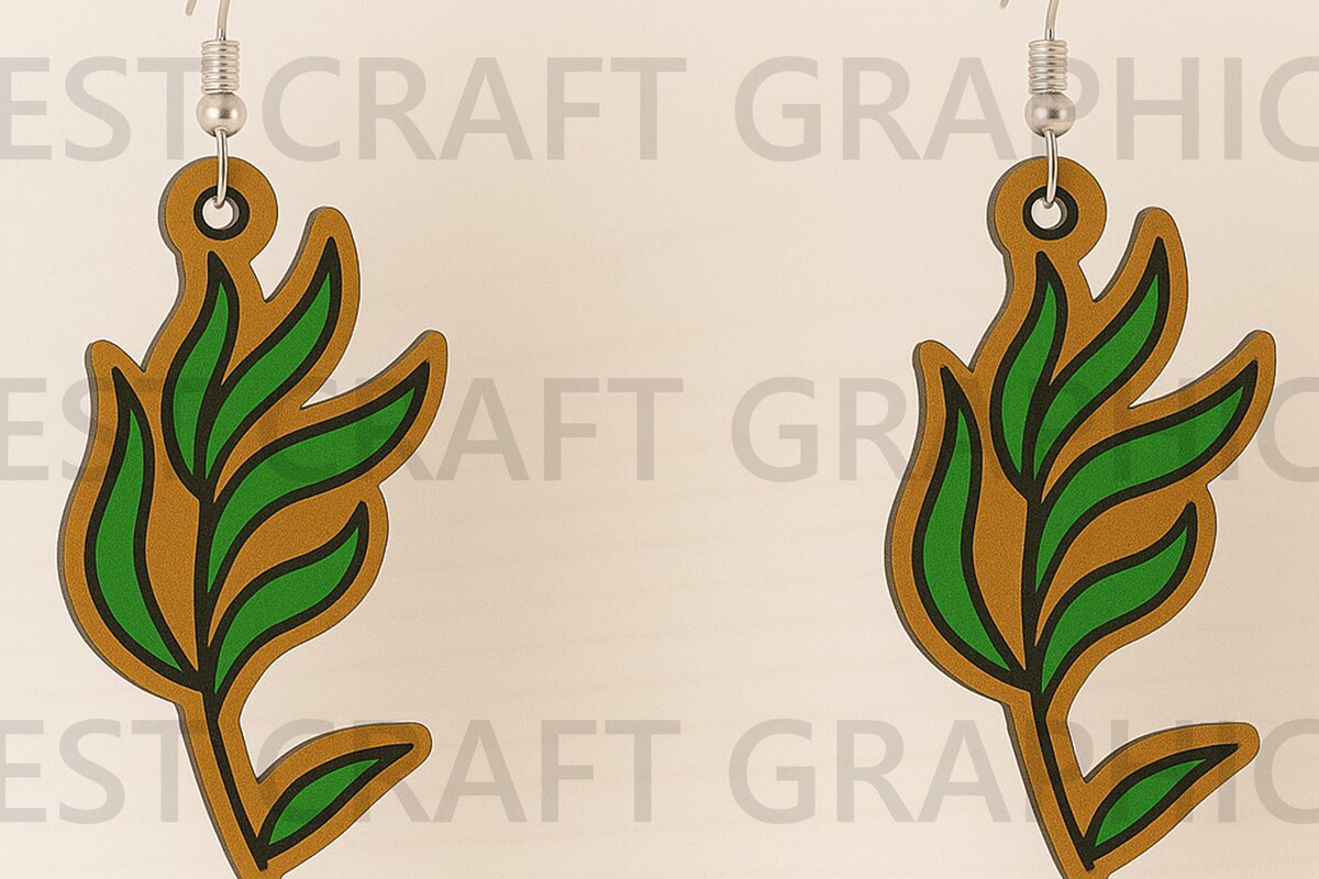 Intra απο ξύλο plywood 3mm-4mm πάχος – Σκουλαρίκια με λέιζερ με φύκια Δίασταση  5x5 cm INTRAFABR-123395959