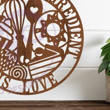 Intra απο ξύλο plywood 3mm-4mm πάχος – Επιτοίχια επιγραφή Secret Ingredient Baking, Δίασταση  20x20 cm INTRAFABR-81369094 - Image 1