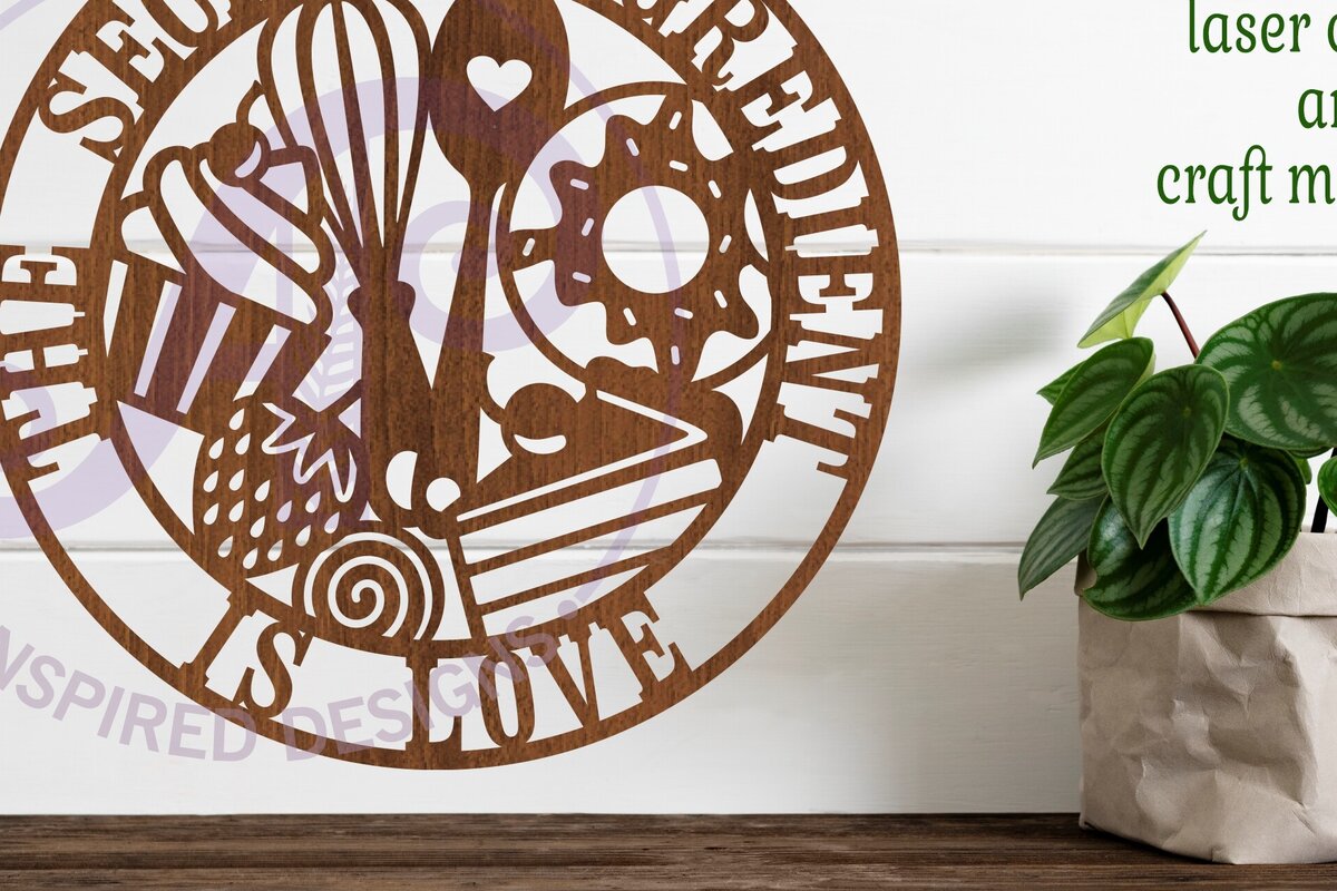 Intra απο ξύλο plywood 3mm-4mm πάχος – Επιτοίχια επιγραφή Secret Ingredient Baking, Δίασταση  20x20 cm INTRAFABR-81369094