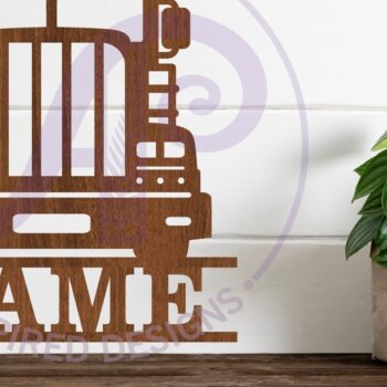 Intra απο ξύλο plywood 3mm-4mm πάχος – Αρχείο κοπής λέιζερ Name Semi Truck Δίασταση  20x20 cm INTRAFABR-102086579 - Image 1