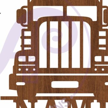 Intra απο ξύλο plywood 3mm-4mm πάχος – Αρχείο κοπής λέιζερ Name Semi Truck Δίασταση  20x20 cm INTRAFABR-102086579 - Image 4