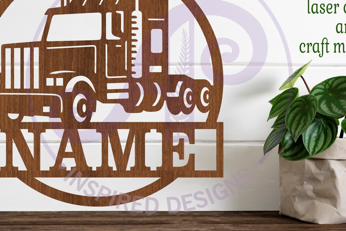 Intra απο ξύλο plywood 3mm-4mm πάχος – Σημάδι ονόματος ημιφορτηγού Laser Δίασταση  20x20 cm INTRAFABR-100978268