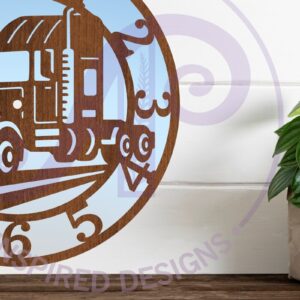 Intra απο ξύλο plywood 3mm-4mm πάχος – Αρχεία κοπής με λέιζερ ρολόι τοίχου Semi Truck Δίασταση  40x30 cm INTRAFABR-103073413