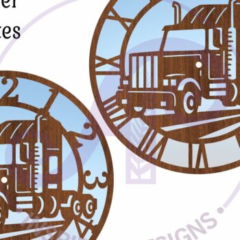 Intra απο ξύλο plywood 3mm-4mm πάχος – Αρχεία κοπής με λέιζερ ρολόι τοίχου Semi Truck Δίασταση  40x30 cm INTRAFABR-103073413 - Image 3