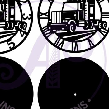 Intra απο ξύλο plywood 3mm-4mm πάχος – Αρχεία κοπής με λέιζερ ρολόι τοίχου Semi Truck Δίασταση  40x30 cm INTRAFABR-103073413 - Image 4