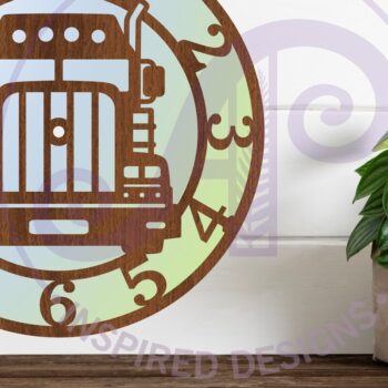 Intra απο ξύλο plywood 3mm-4mm πάχος – Αρχεία κοπής με λέιζερ ρολόι τοίχου Semi Truck Δίασταση  40x30 cm INTRAFABR-101057300 - Image 1