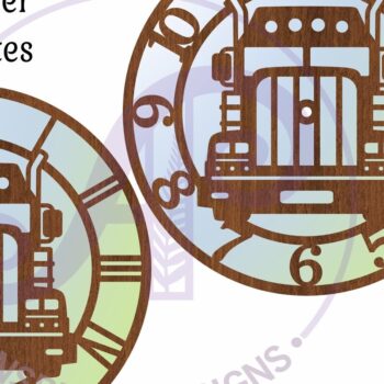 Intra απο ξύλο plywood 3mm-4mm πάχος – Αρχεία κοπής με λέιζερ ρολόι τοίχου Semi Truck Δίασταση  40x30 cm INTRAFABR-101057300 - Image 3