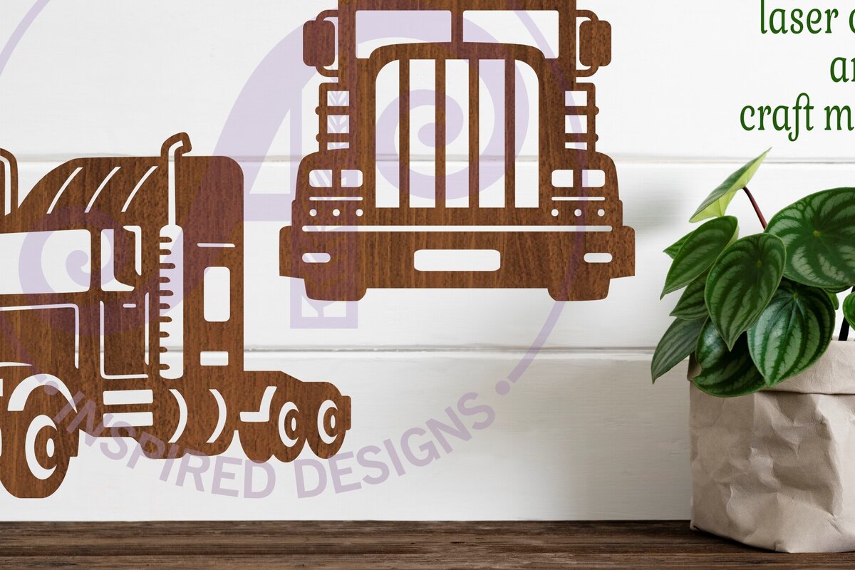 Intra απο ξύλο plywood 3mm-4mm πάχος – Αρχείο σχεδίασης ημι-φορτηγού επιτοίχιας πινακίδας. Δίασταση  20x20 cm INTRAFABR-101719538