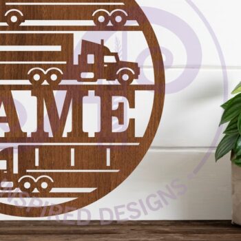 Intra απο ξύλο plywood 3mm-4mm πάχος – Σημάδι ονόματος Semi Trucks Laser Δίασταση  20x20 cm INTRAFABR-101136940 - Image 1