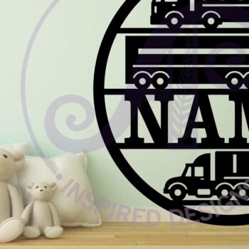 Intra απο ξύλο plywood 3mm-4mm πάχος – Σημάδι ονόματος Semi Trucks Laser Δίασταση  20x20 cm INTRAFABR-101136940 - Image 2