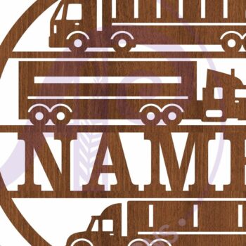 Intra απο ξύλο plywood 3mm-4mm πάχος – Σημάδι ονόματος Semi Trucks Laser Δίασταση  20x20 cm INTRAFABR-101136940 - Image 4