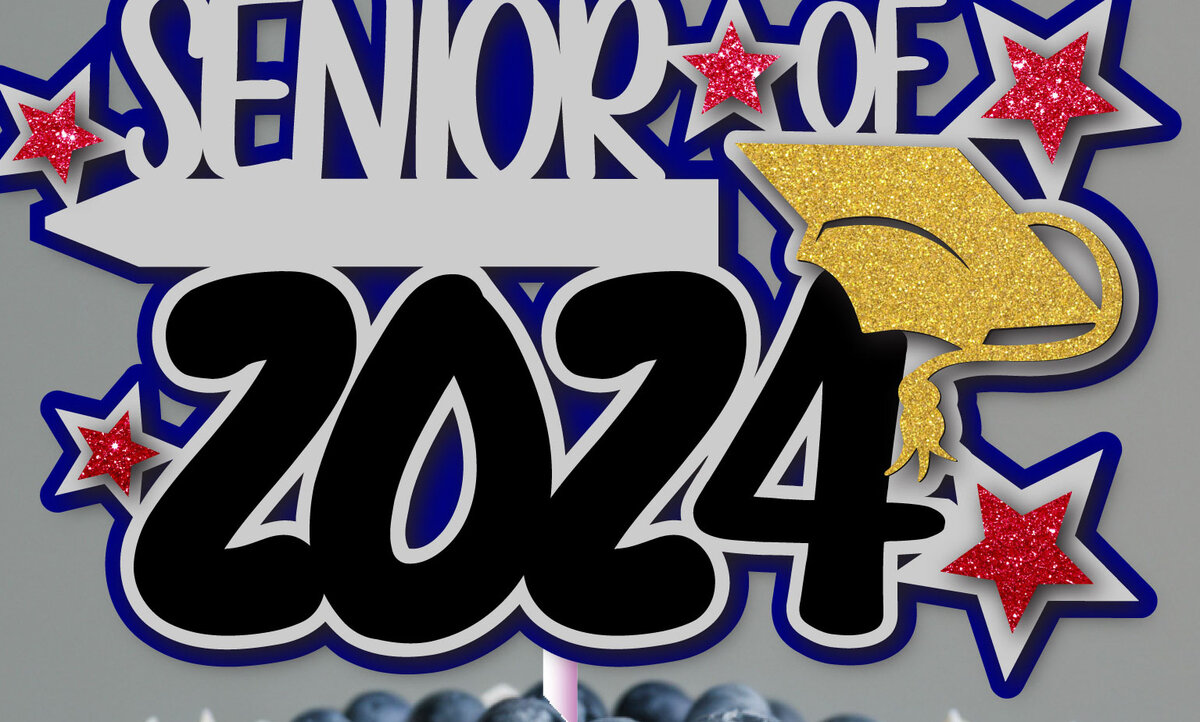 Intra απο ξύλο plywood 3mm-4mm πάχος – Senior 2024 Cake Topper Δίασταση  20x20 cm INTRAFABR-103154519