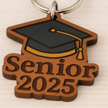 Intra απο ξύλο plywood 3mm-4mm πάχος – Μπρελόκ αποφοίτησης Senior 2025 Δίασταση 5x5 cm INTRAFABR-120897166 - Image 1