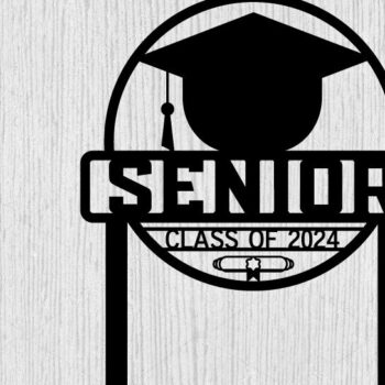 Intra απο ξύλο plywood 3mm-4mm πάχος – Senior Class του 2024 Metal Sign Laser Δίασταση  40x30 cm INTRAFABR-100258270 - Image 1