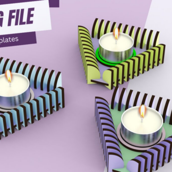 Intra απο ξύλο plywood 3mm-4mm πάχος – Κηροπήγιο Serenity Triangle, Cut Δίασταση  20x20 cm INTRAFABR-102502255 - Image 1