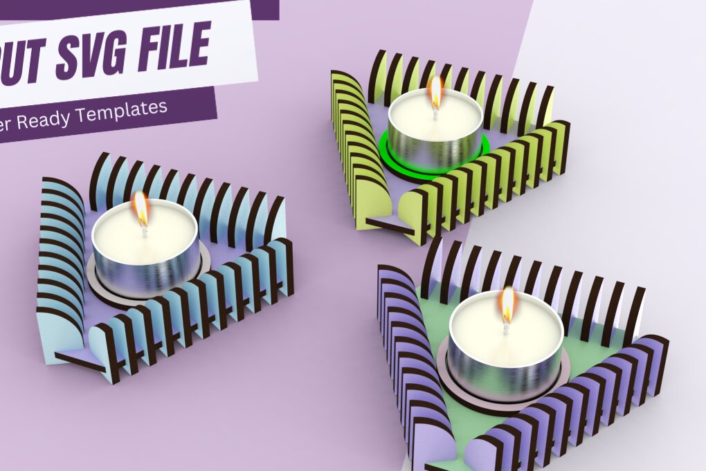 Intra απο ξύλο plywood 3mm-4mm πάχος – Κηροπήγιο Serenity Triangle, Cut Δίασταση  20x20 cm INTRAFABR-102502255