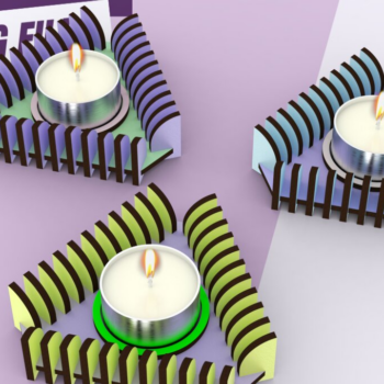 Intra απο ξύλο plywood 3mm-4mm πάχος – Κηροπήγιο Serenity Triangle, Cut Δίασταση  20x20 cm INTRAFABR-102502255 - Image 2