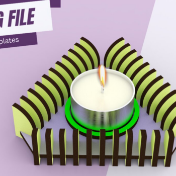 Intra απο ξύλο plywood 3mm-4mm πάχος – Κηροπήγιο Serenity Triangle, Cut Δίασταση  20x20 cm INTRAFABR-102502255 - Image 3