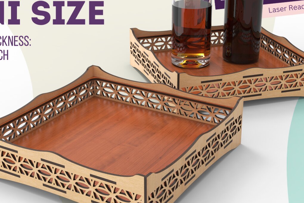 Intra απο ξύλο plywood 3mm-4mm πάχος – Δίσκος σερβιρίσματος, Αρχείο κοπής με λέιζερ, Glowforge Δίασταση  20x20 cm INTRAFABR-90859494