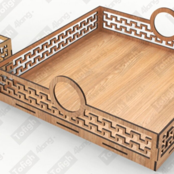 Intra απο ξύλο plywood 3mm-4mm πάχος – Δίσκος σερβιρίσματος | Αρχείο κοπής με λέιζερ | Αρχείο Δίασταση  20x20 cm INTRAFABR-117905532 - Image 2