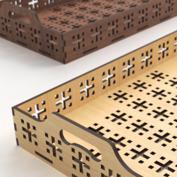 Intra απο ξύλο plywood 3mm-4mm πάχος – Δίσκος σερβιρίσματος Αρχείο Αποκοπής Laser,, Laser Δίασταση  20x20 cm INTRAFABR-81918025 - Image 1