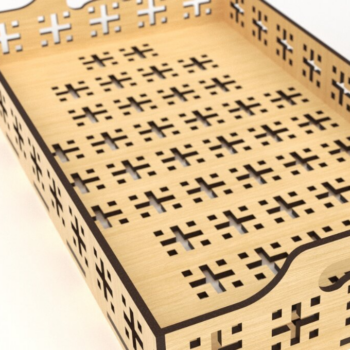 Intra απο ξύλο plywood 3mm-4mm πάχος – Δίσκος σερβιρίσματος Αρχείο Αποκοπής Laser,, Laser Δίασταση  20x20 cm INTRAFABR-81918025 - Image 3