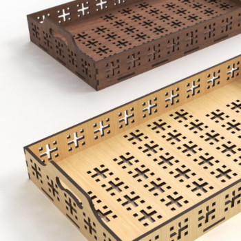 Intra απο ξύλο plywood 3mm-4mm πάχος – Δίσκος σερβιρίσματος Αρχείο Αποκοπής Laser,, Laser Δίασταση  20x20 cm INTRAFABR-81918025 - Image 4