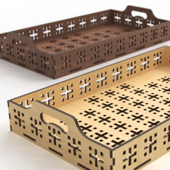 Intra απο ξύλο plywood 3mm-4mm πάχος – Δίσκος σερβιρίσματος Αρχείο Αποκοπής Laser,, Laser Δίασταση  20x20 cm INTRAFABR-81918025 - Image 5