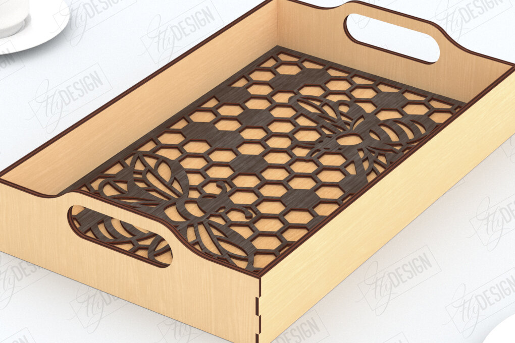 Intra απο ξύλο plywood 3mm-4mm πάχος – Δίσκος σερβιρίσματος | Δίσκος ορεκτικών για σνακ |CNC Δίασταση  20x20 cm INTRAFABR-119601003