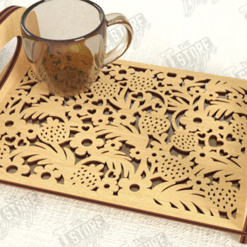 Intra απο ξύλο plywood 3mm-4mm πάχος – Δίσκος σερβιρίσματος | Δίσκος ορεκτικών για σνακ |CNC Δίασταση  20x20 cm INTRAFABR-119306873 - Image 1