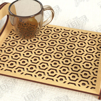 Intra απο ξύλο plywood 3mm-4mm πάχος – Δίσκος σερβιρίσματος | Δίσκος ορεκτικών για σνακ |CNC Δίασταση 20x20 cm INTRAFABR-119126126 - Image 1