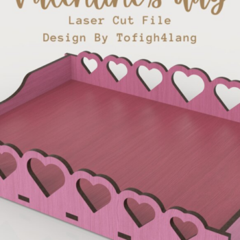 Intra απο ξύλο plywood 3mm-4mm πάχος – Δίσκος σερβιρίσματος για την Ημέρα του Αγίου Βαλεντίνου, Δίασταση  20x20 cm INTRAFABR-85182746 - Image 1