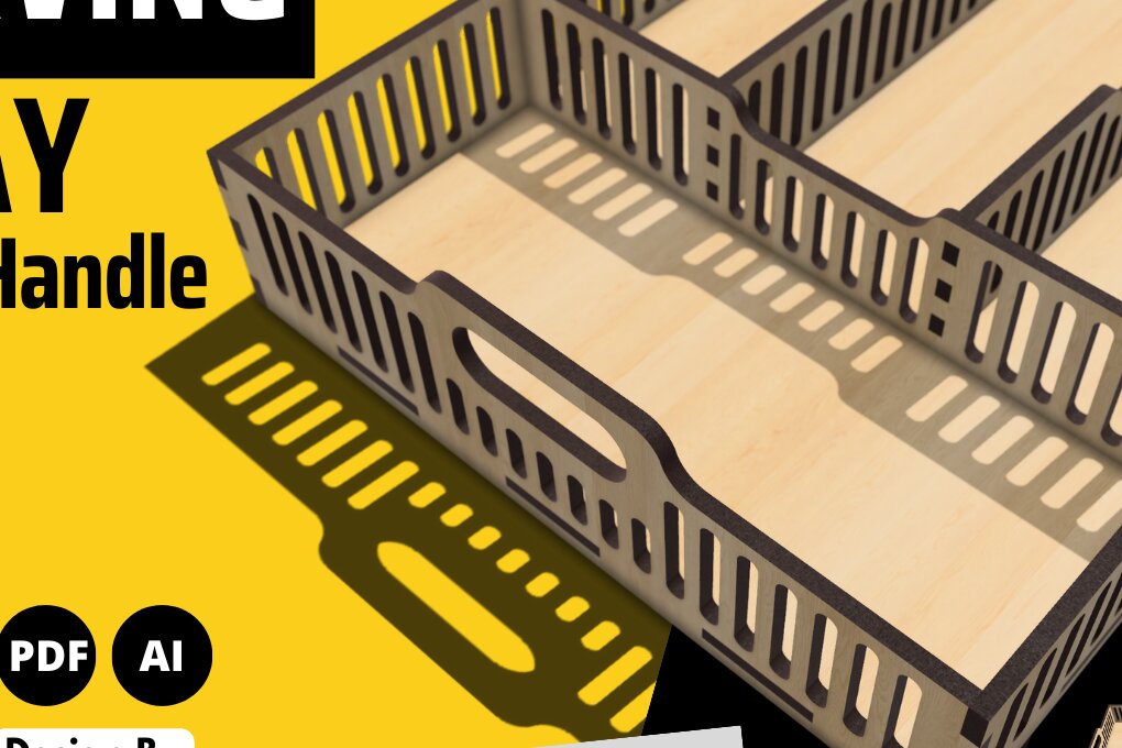 Intra απο ξύλο plywood 3mm-4mm πάχος – Δίσκος σερβιρίσματος με χερούλι | Δίασταση  20x20 cm INTRAFABR-83386859