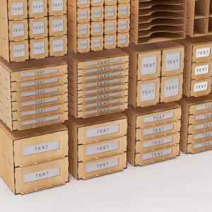 Intra απο ξύλο plywood 3mm-4mm πάχος – Σετ 12 Συρταριέρα με Δίασταση  20x20 cm INTRAFABR-105866951