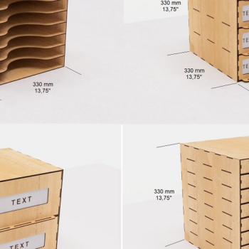Intra απο ξύλο plywood 3mm-4mm πάχος – Σετ 12 Συρταριέρα με Δίασταση 20x20 cm INTRAFABR-105866951 - Image 2