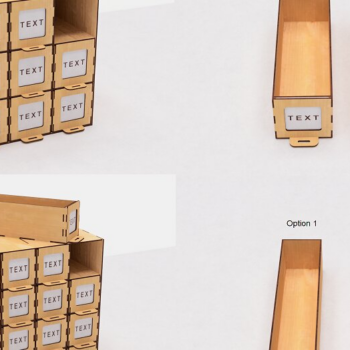 Intra απο ξύλο plywood 3mm-4mm πάχος – Σετ 12 Συρταριέρα με Δίασταση 20x20 cm INTRAFABR-105866951 - Image 8