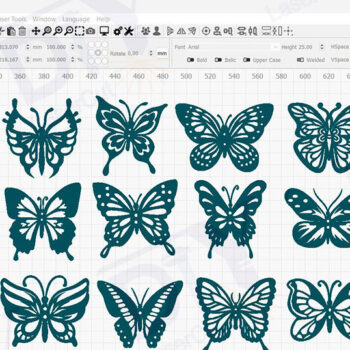 Intra απο ξύλο plywood 3mm-4mm πάχος – Σετ 12 Διακοσμητικές Πεταλούδες Δίασταση 20x20 cm INTRAFABR-114904801 - Image 3