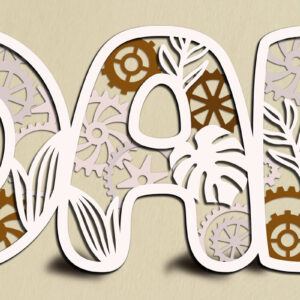 Intra απο ξύλο plywood 3mm-4mm πάχος – Σετ 2 Floral Signs Dad Δίασταση  40x30 cm INTRAFABR-123224877