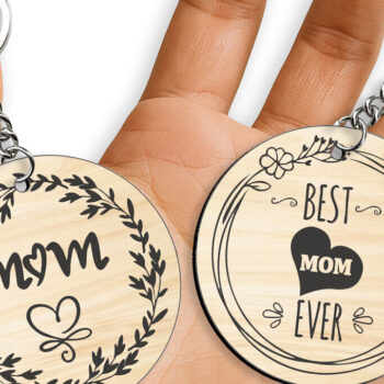 Intra απο ξύλο plywood 3mm-4mm πάχος – Σετ μπρελόκ 2 δώρων για τη γιορτή της μητέρας Δίασταση 5x5 cm INTRAFABR-120839031 - Image 2