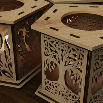 Intra απο ξύλο plywood 3mm-4mm πάχος – Σετ 3 Κηροπήγια Δίασταση 20x20 cm INTRAFABR-108890513 - Image 3