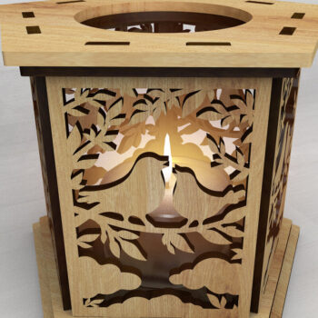 Intra απο ξύλο plywood 3mm-4mm πάχος – Σετ 3 Κηροπήγια Δίασταση 20x20 cm INTRAFABR-108890513 - Image 4