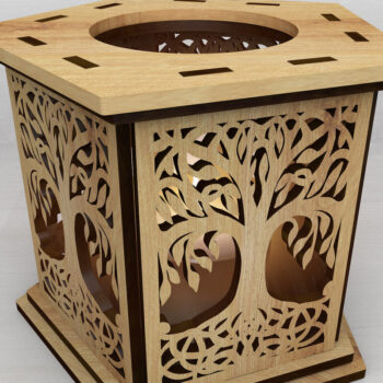 Intra απο ξύλο plywood 3mm-4mm πάχος – Σετ 3 Κηροπήγια Δίασταση 20x20 cm INTRAFABR-108890513 - Image 6