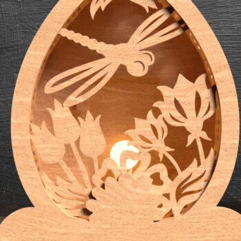 Intra απο ξύλο plywood 3mm-4mm πάχος – Σετ 3 Πασχαλινά Φανάρια Αυγού με λέιζερ Δίασταση 20x20 cm INTRAFABR-117470214 - Image 3