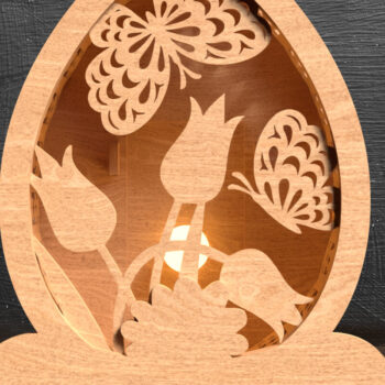 Intra απο ξύλο plywood 3mm-4mm πάχος – Σετ 3 Πασχαλινά Φανάρια Αυγού με λέιζερ Δίασταση 20x20 cm INTRAFABR-117470214 - Image 4