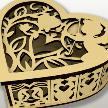 Intra απο ξύλο plywood 3mm-4mm πάχος – Σετ 3 κουτιών σε σχήμα καρδιάς Δίασταση  20x20 cm INTRAFABR-114346229 - Image 2