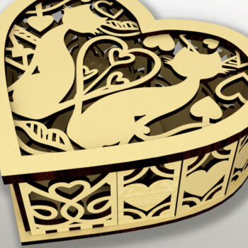 Intra απο ξύλο plywood 3mm-4mm πάχος – Σετ 3 κουτιών σε σχήμα καρδιάς Δίασταση  20x20 cm INTRAFABR-114346229 - Image 3